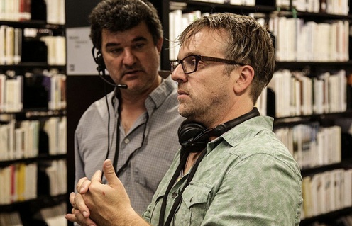 Stéphane Lapointe sur le plateau du film Les maîtres du suspense