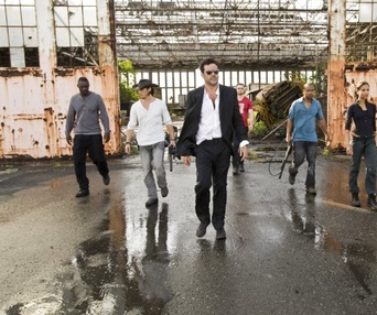 Une scène du film The  Losers