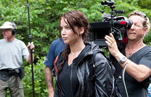 Sur le plateau du film The Hunger Games