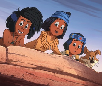 Une scène du film Yakari, la grande aventure