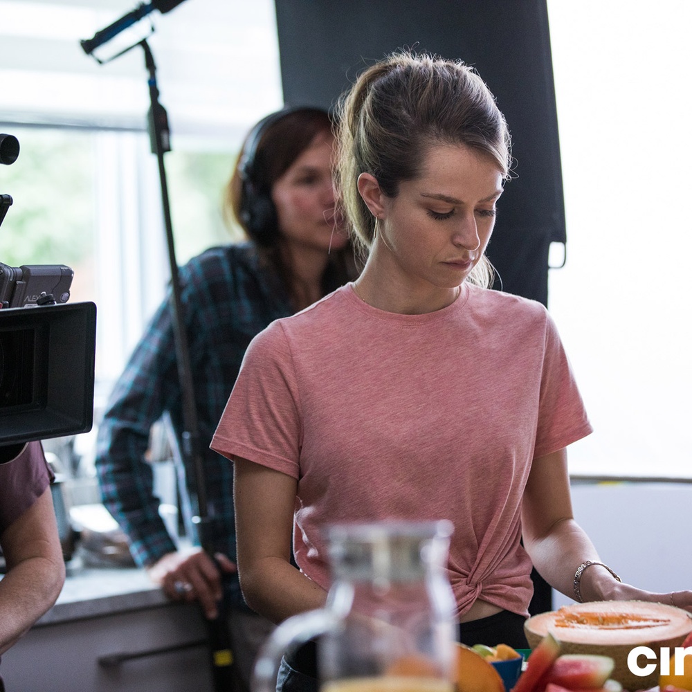 Sur le plateau du film Le guide de la famille parfaite