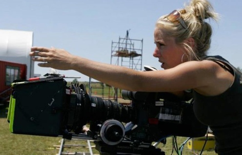 Sur le plateau du film Les pieds dans le vide