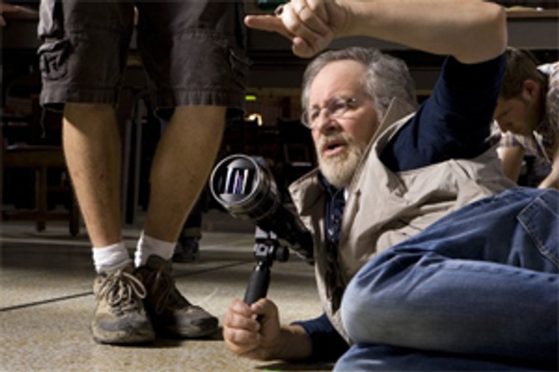 Steven Spielberg sur le plateau du film Indiana Jones and the Kingdom of the Crystal Skull