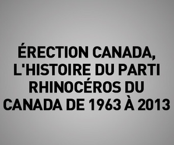 Images du film Érection canada, l'histoire du parti rhinocéros du canada de 1963 à 2013
