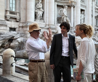 Sur le plateau du film To Rome with Love