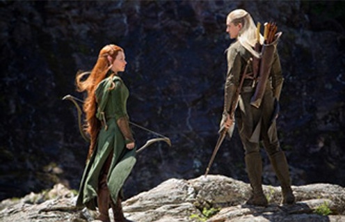 Orlando Bloom et Evangeline Lilly dans The Hobbit: The Desolation of Smaug