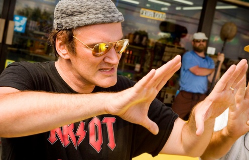 Quentin Tarantino sur le plateau du film Grindhouse